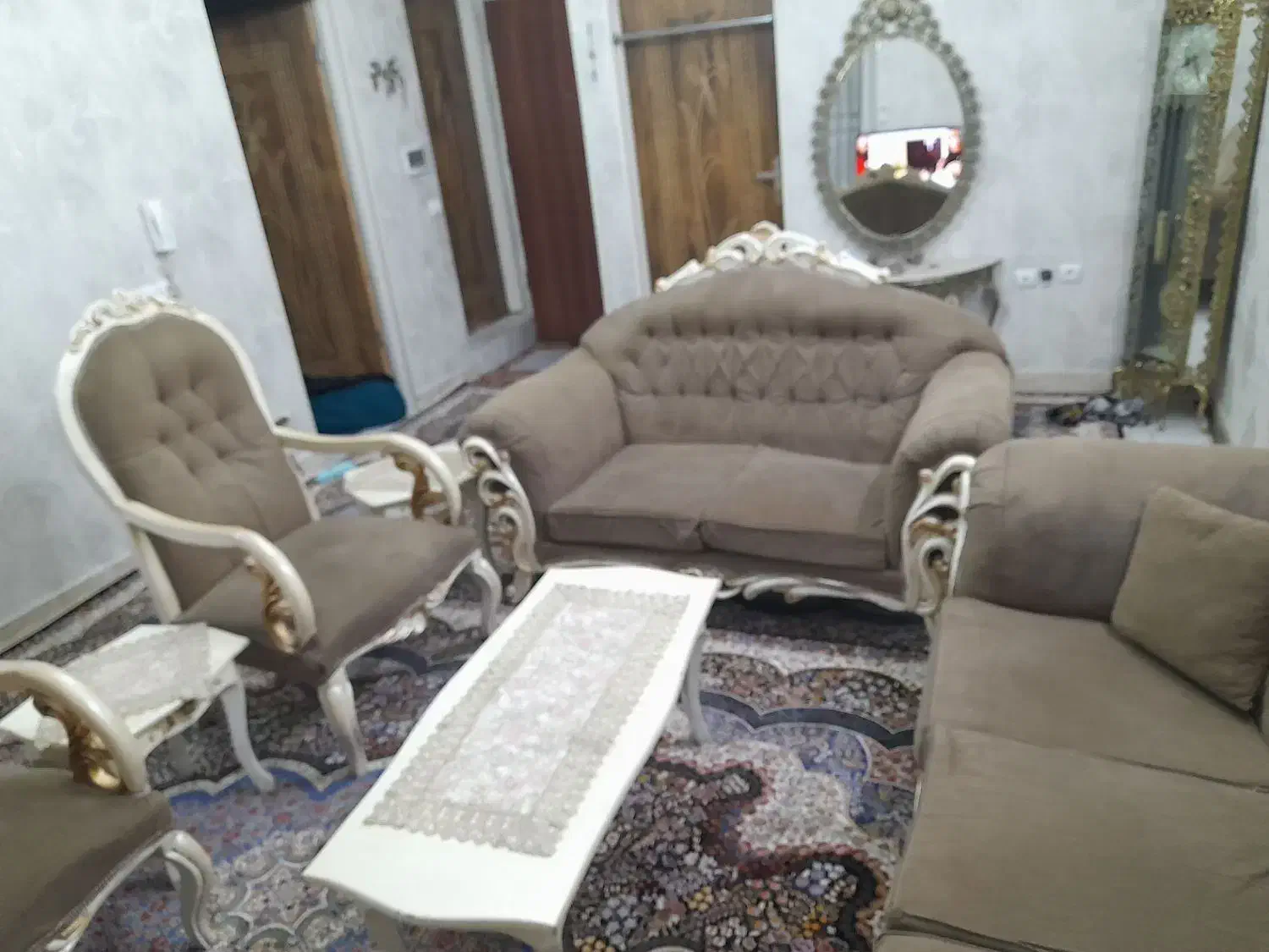 مبل هفت نفره چوب راش|مبلمان خانگی و میز عسلی|نسیم‌شهر, |دیوار