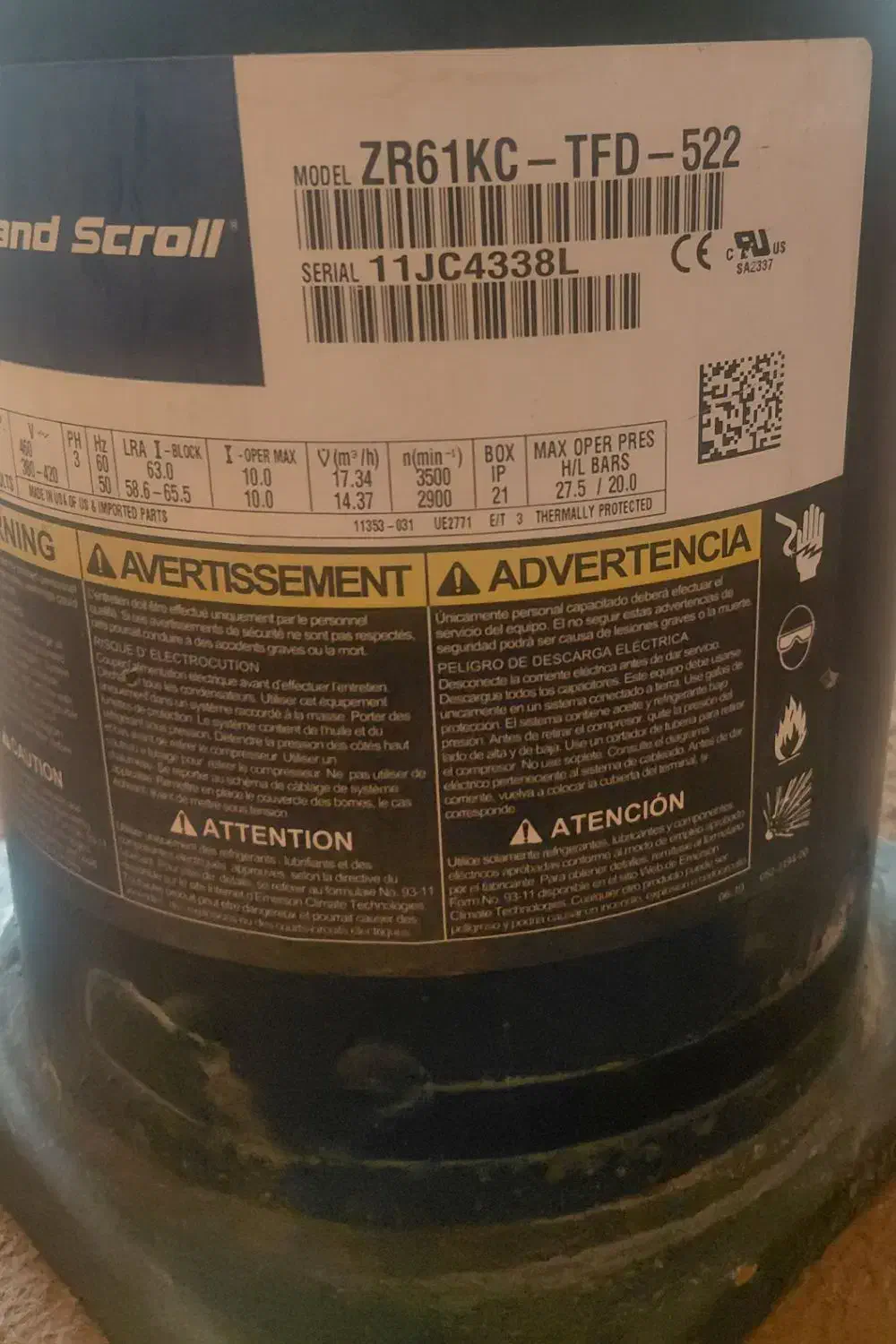 کمپرسور کولر ایستاده ۶۰ هزار اسکرال اصل|کولر گازی و فن‌کوئل|بندرعباس, |دیوار