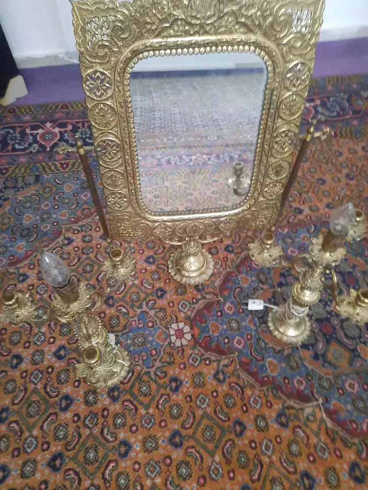 آینه شمدان برنز قدیمی|آینه|اردبیل, |دیوار