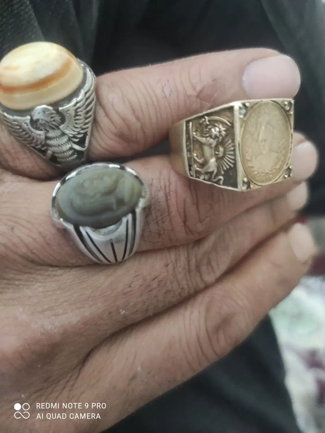 انگشتر قاجاری اصل ودو انگشتر دستساز نقره عیار بالا|جواهرات|سده (فارس), |دیوار