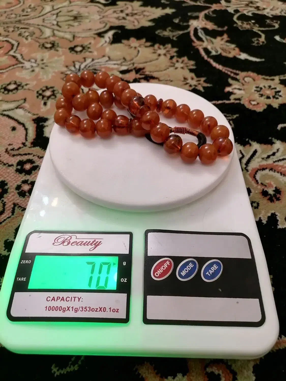 تسبیح کهربا کهنه درجه یک|کلکسیون اشیاء عتیقه|کرمانشاه, |دیوار