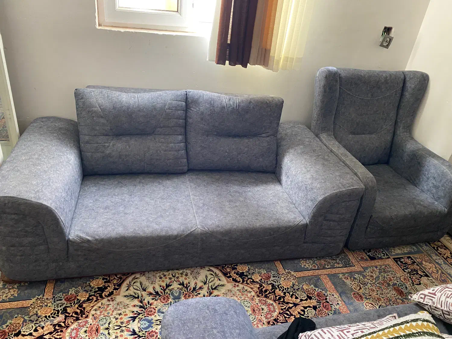 مبل۷نفره تمیز۱۰ملیون|مبلمان خانگی و میز عسلی|بم, |دیوار