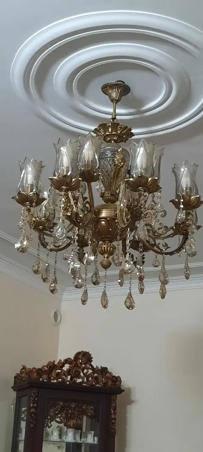 لوستر ۸ شاخه ۱۲ شعله برنج|لوستر و چراغ آویز|تهران, هفده شهریور|دیوار