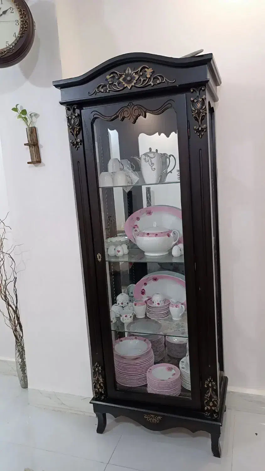 بوفه چوب گردو|بوفه، ویترین، کنسول|خاش, |دیوار