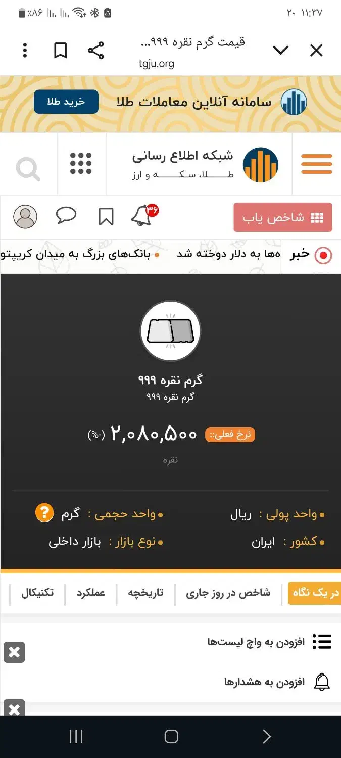 شمش نقره عیار۹۹۹.۹ ترکیه زیر قیمت بازار یک کیلوی|جواهرات|تهران, افسریه جنوبی|دیوار