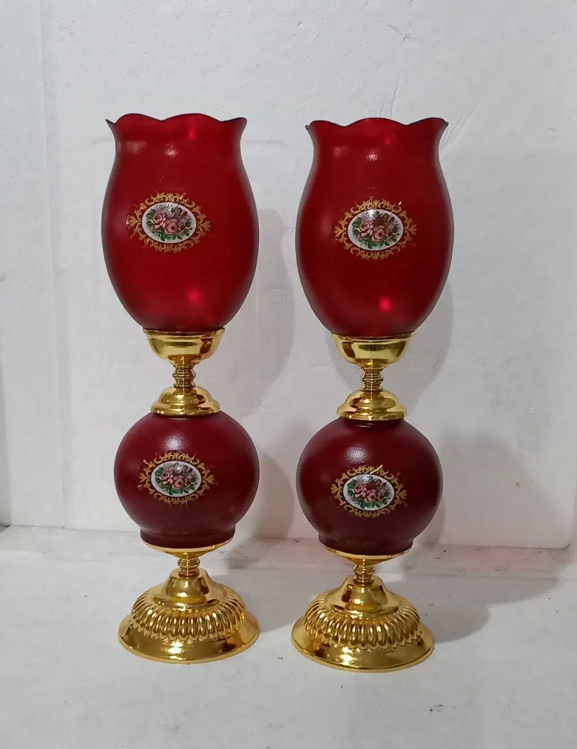 شمعدان یلدا  تولید شمعدان قرمز جفتی 650 تومن|لوستر و چراغ آویز|قرچک, شهرک گلها|دیوار