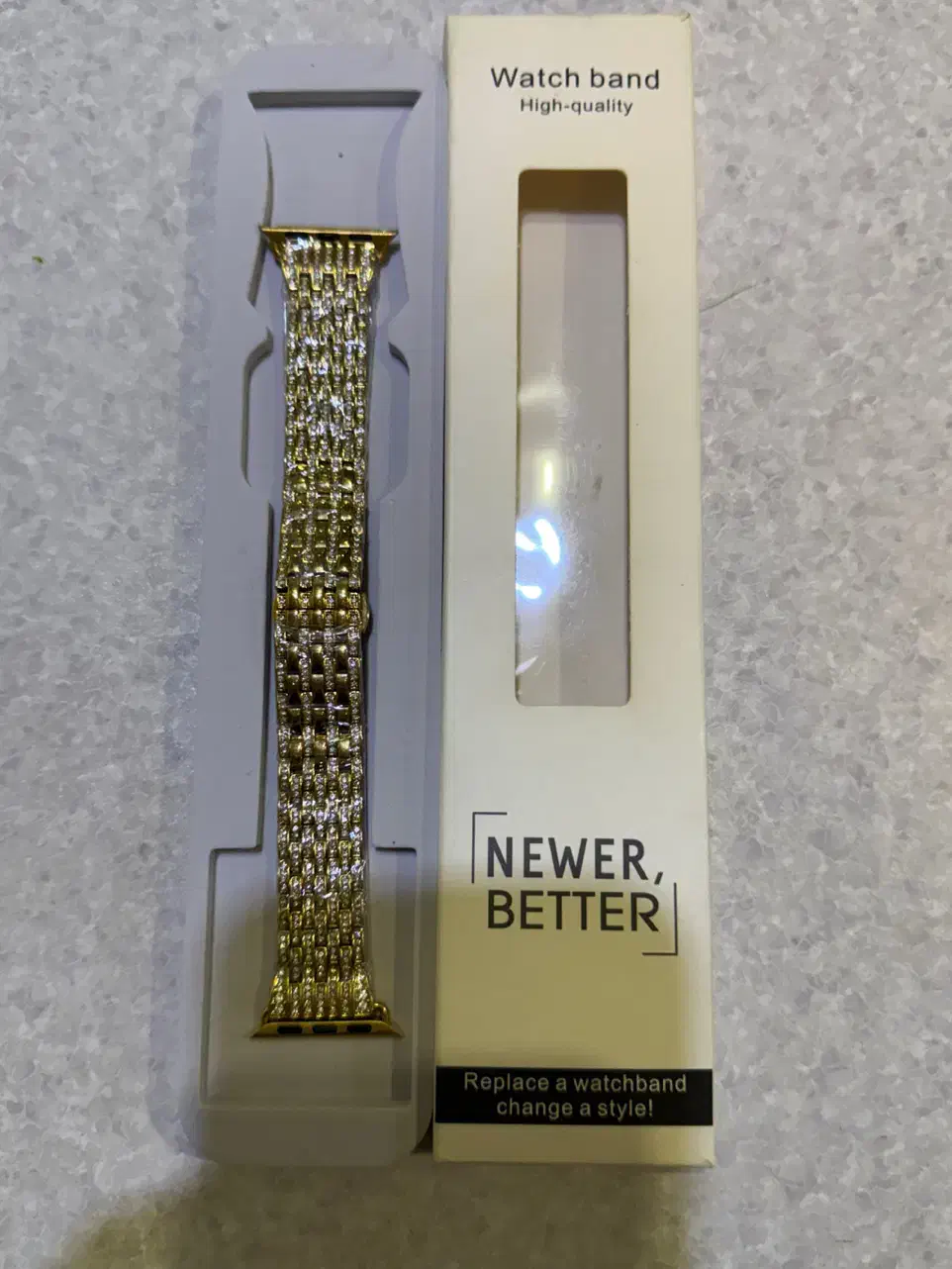 دو‌عدد بند اپل واچ طلایی نگین دار + بند سیلکونی|لوازم جانبی موبایل و تبلت|تهران, قاسم‌آباد|دیوار