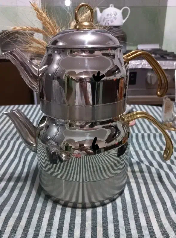 کتری و قوری استیل|قوری، کتری، قهوه‌ساز دستی|قروه, |دیوار