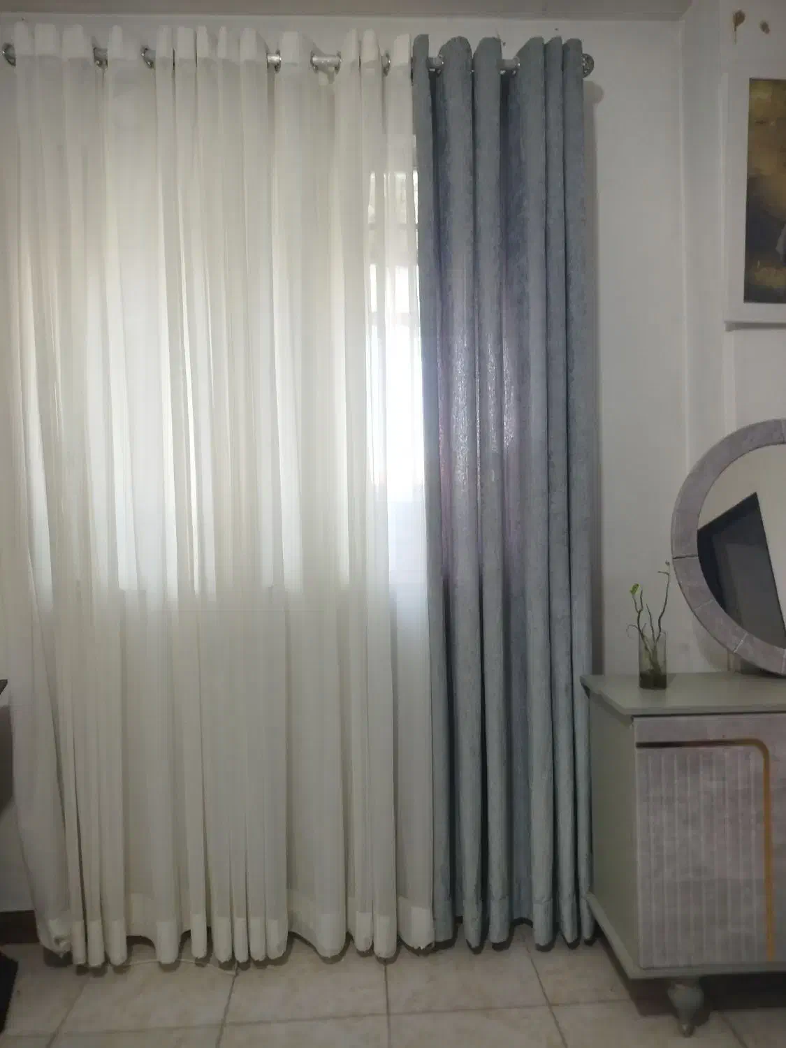 پرده طوسی|پرده، رانر، رومیزی|رشت, پاره بیجار|دیوار