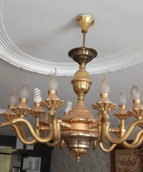 لوستر12شاخه برنج درحدنو|لوستر و چراغ آویز|اصفهان, ناصرخسرو|دیوار