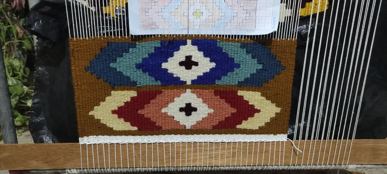 بافت وچله کشی گلیم و قالی|گلیم، جاجیم، گبه|رستمکلا, |دیوار