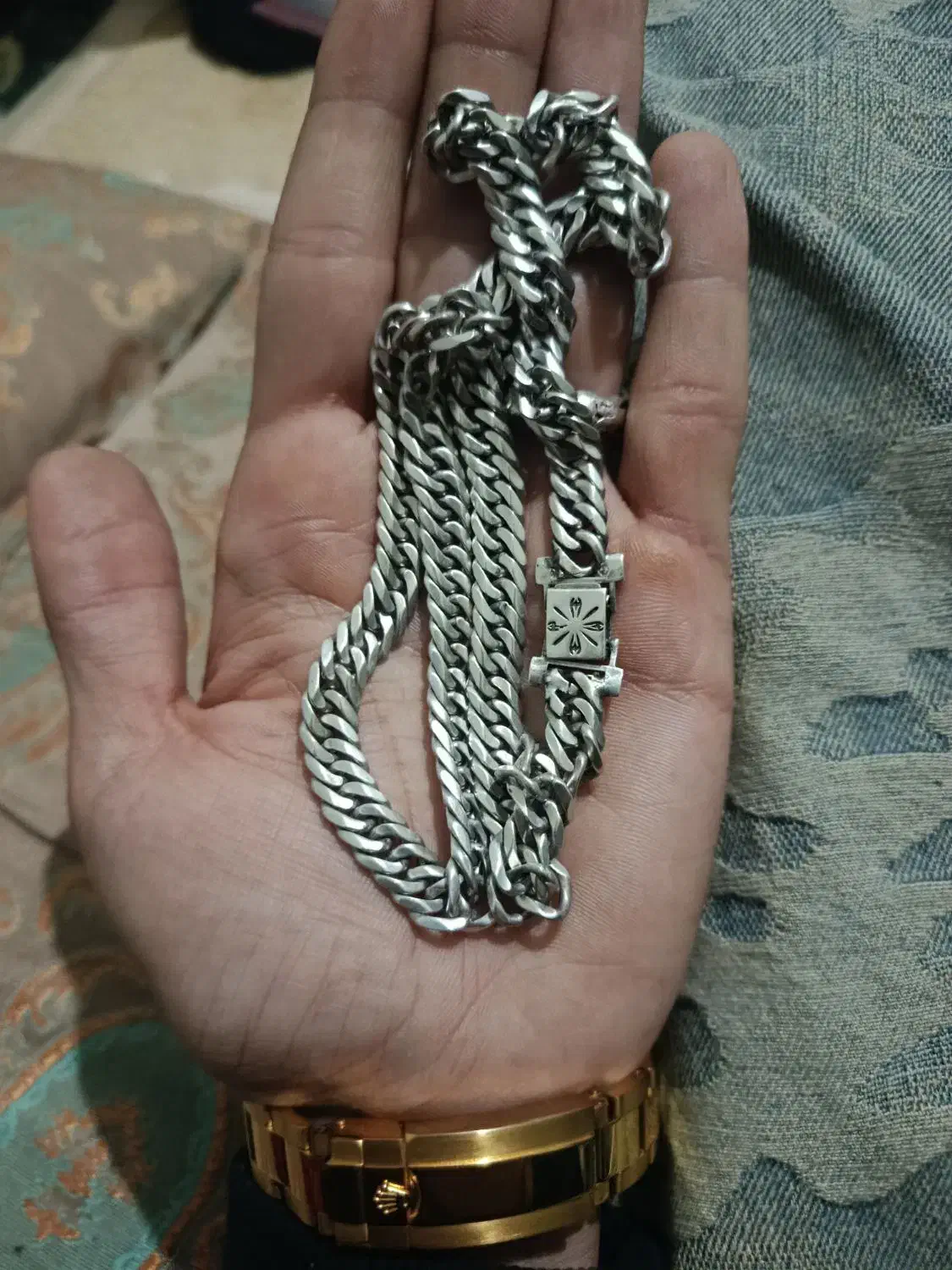 زنجیر نقره کاتیر هشت پر ژاپنی|جواهرات|آزادشهر, |دیوار