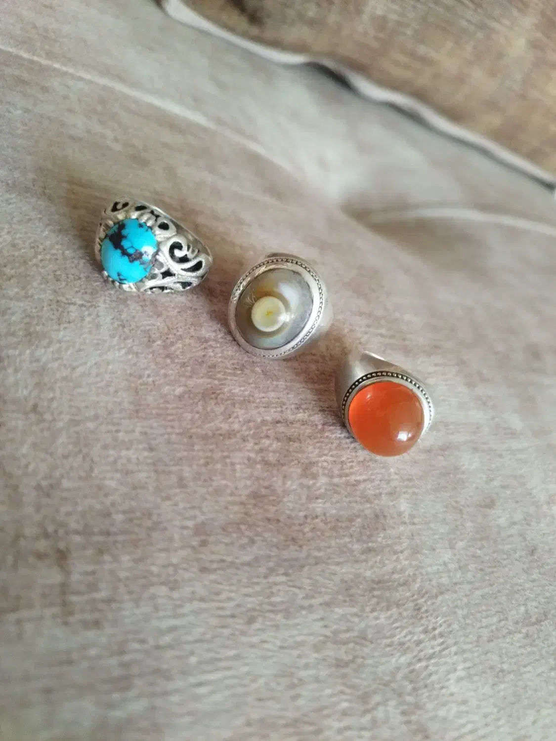 سه عدد انگشتره نقره|جواهرات|اصفهان, طاحونه|دیوار