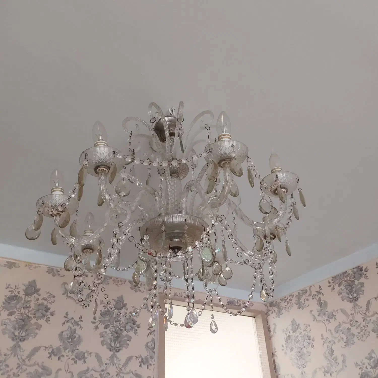 لوستر ۸ شاخه کریستال|لوستر و چراغ آویز|تبریز, |دیوار