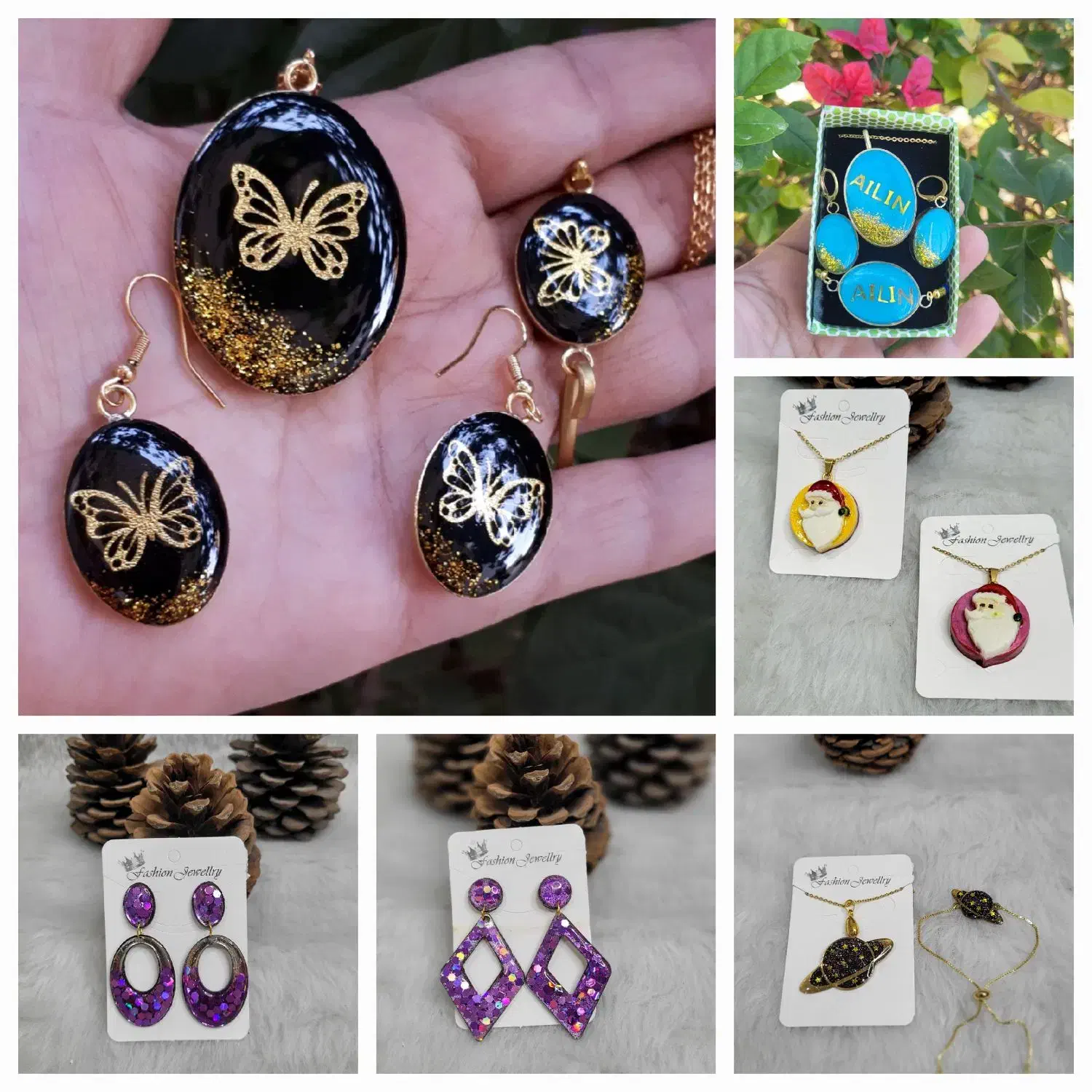 گوشواره سنتی رزینی،یلداگردنبندعکس تاشولاکت)موی یار|بدلیجات|تهران, تجریش|دیوار