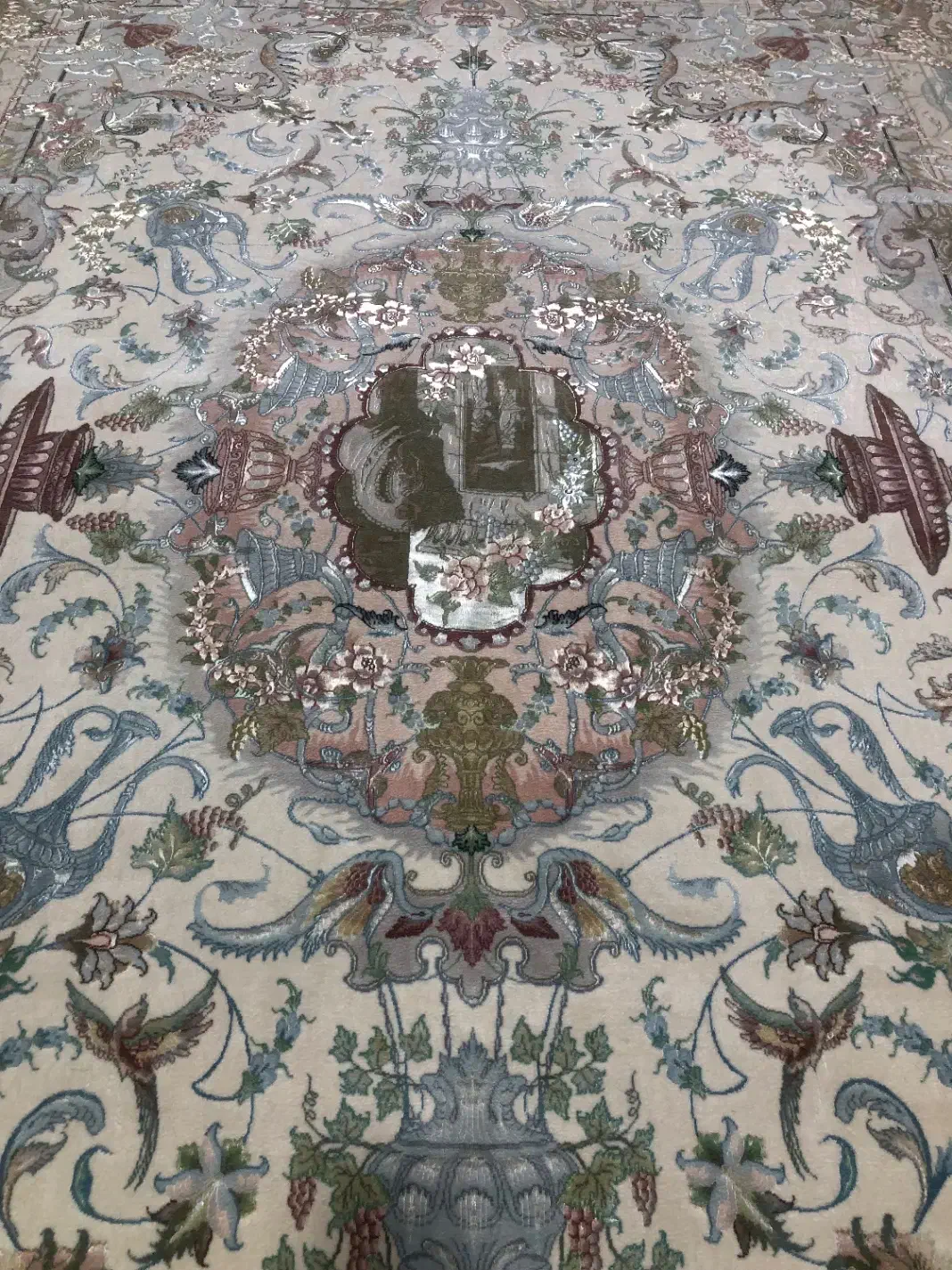 (فرش فرزین)۲ تخته۶متری نقشه آثارزیرخاکی(جلالی)۶۰رج|فرش|تبریز, |دیوار