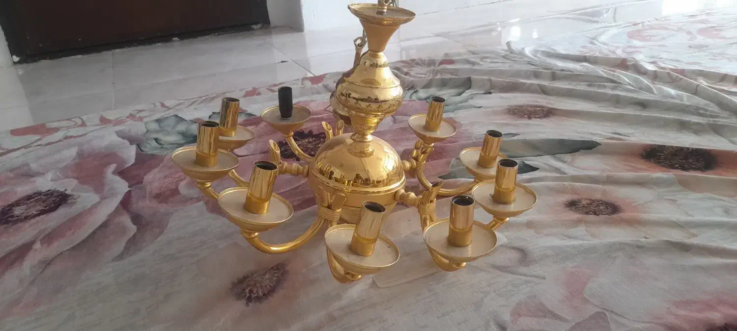 لوستر طلایی|لوستر و چراغ آویز|کرمانشاه, |دیوار