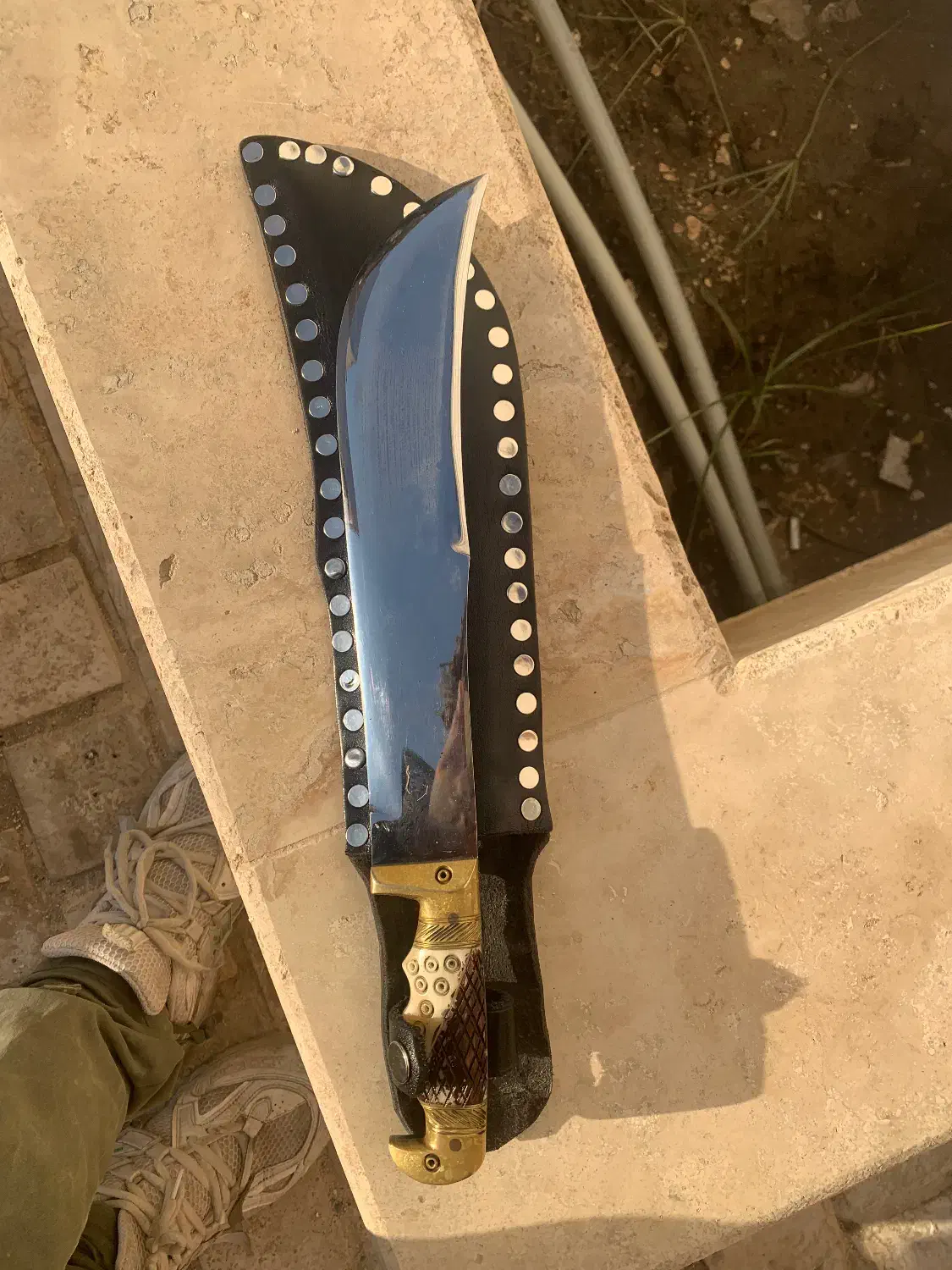 چاقو ترکمنی ۴۰ سانتی|کلکسیون اشیاء عتیقه|گنبد کاووس, |دیوار