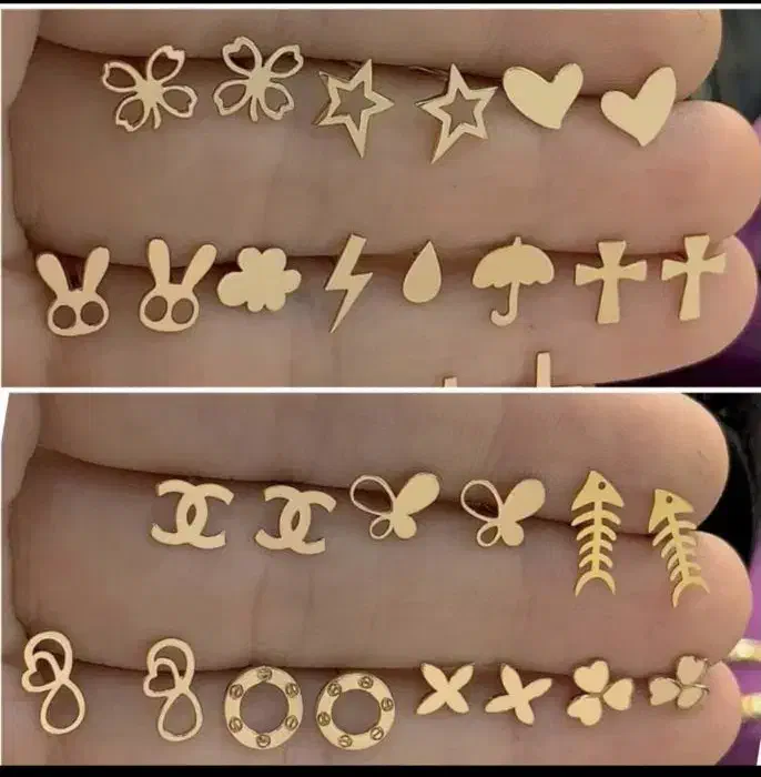 گوشواره میخی طلا از نیم گرم|جواهرات|کرمان, |دیوار