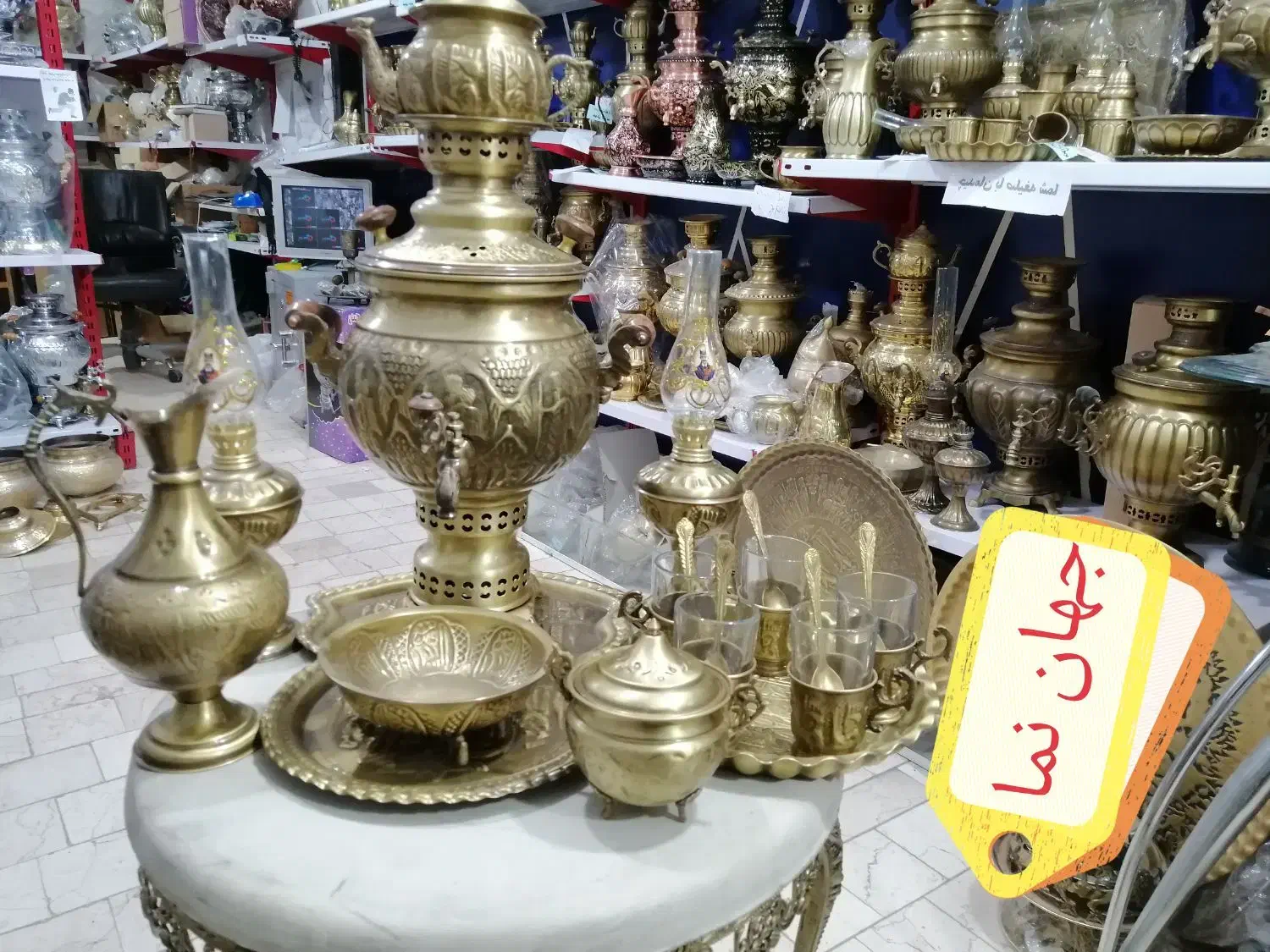 سماور قلمکاری dذغالی برنجیkj مسی گازیw زغالیxu7|سماور، چایساز، قهوهساز|اصفهان, دوطفلان|دیوار