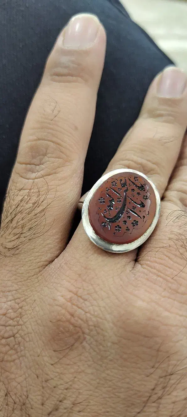 انگشتر عقیق خطی تک|جواهرات|کوهدشت, |دیوار