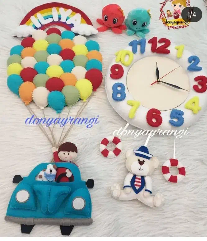 ساعت و آویز اسم کودک|اسباب و اثاث بچه|اصفهان, چرخاب|دیوار