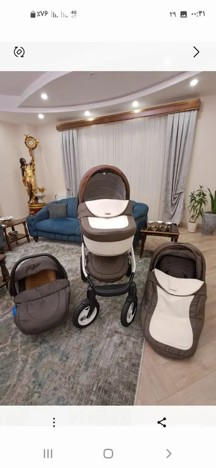 کالسکه چهار تیکه آدامکس لهستان ( اصل  )|کالسکه و لوازم جانبی|رشت, کوی حسینی|دیوار