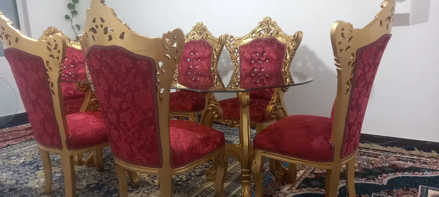میز وصندلی ۶نفره سلطنتی در حد نو نو|میز و صندلی غذاخوری|شراء, |دیوار