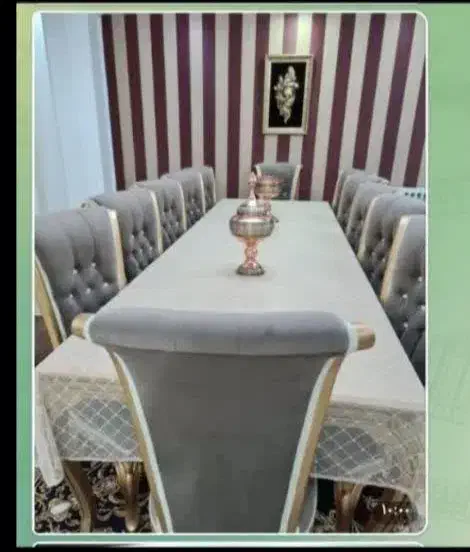 میز غذا خوری ۱۲ نفره صندلیا همه سالم قیمت ۱۲/۵|میز و صندلی غذاخوری|صفادشت, |دیوار