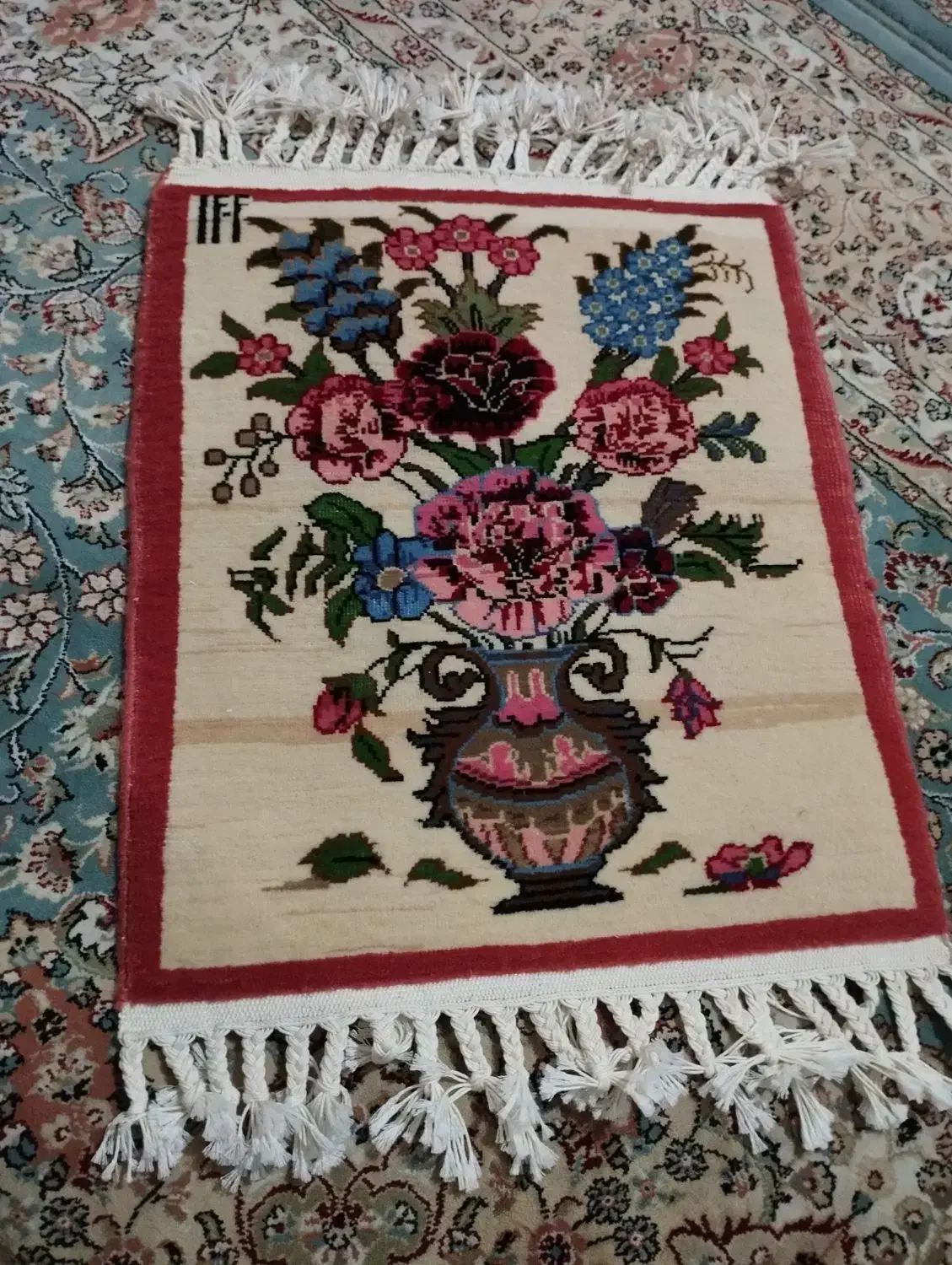 تابلو فرش دست بافت40در58نخ ابریشم|تابلو فرش|قائم‌شهر, |دیوار