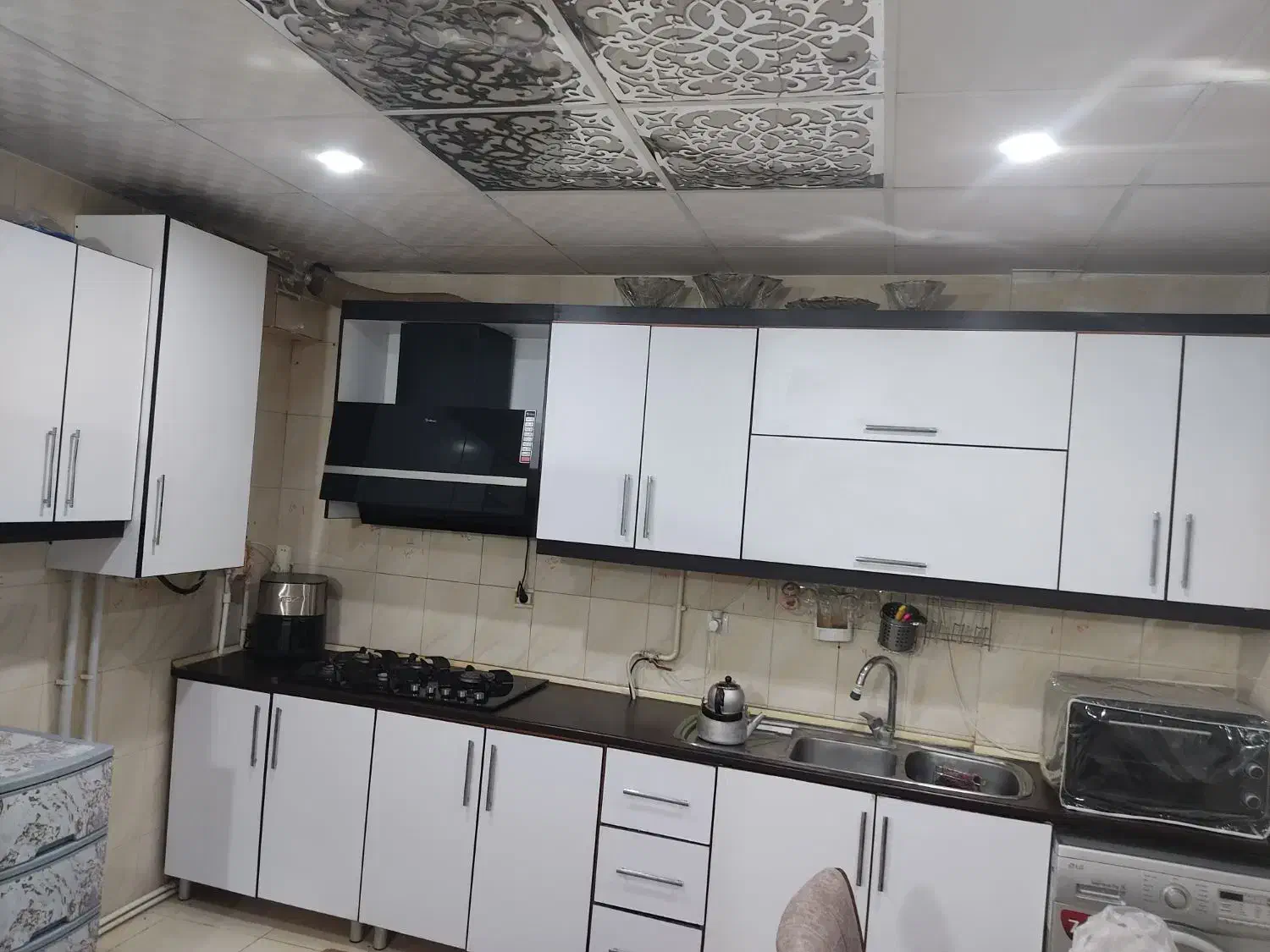 کابینت با هود سینک و اجاق صفحه ای در حد|اجاق گاز و لوازم برقی پخت‌وپز|ابهر, |دیوار