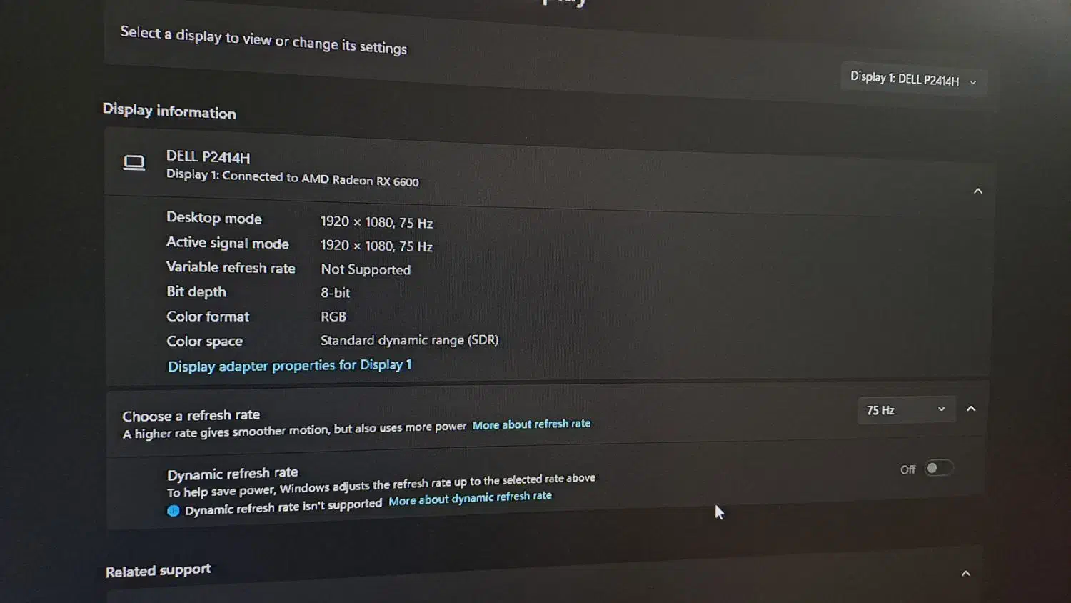 مانیتور دل ۷۵ هرتز ۲۴ اینچ  ips|قطعات و لوازم جانبی رایانه|شیراز, شهرک آرین|دیوار
