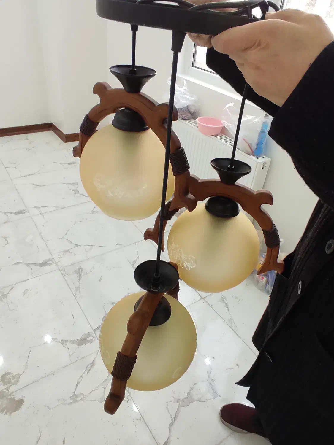 لوستر چوبی|لوستر و چراغ آویز|پردیس, فاز ۴|دیوار