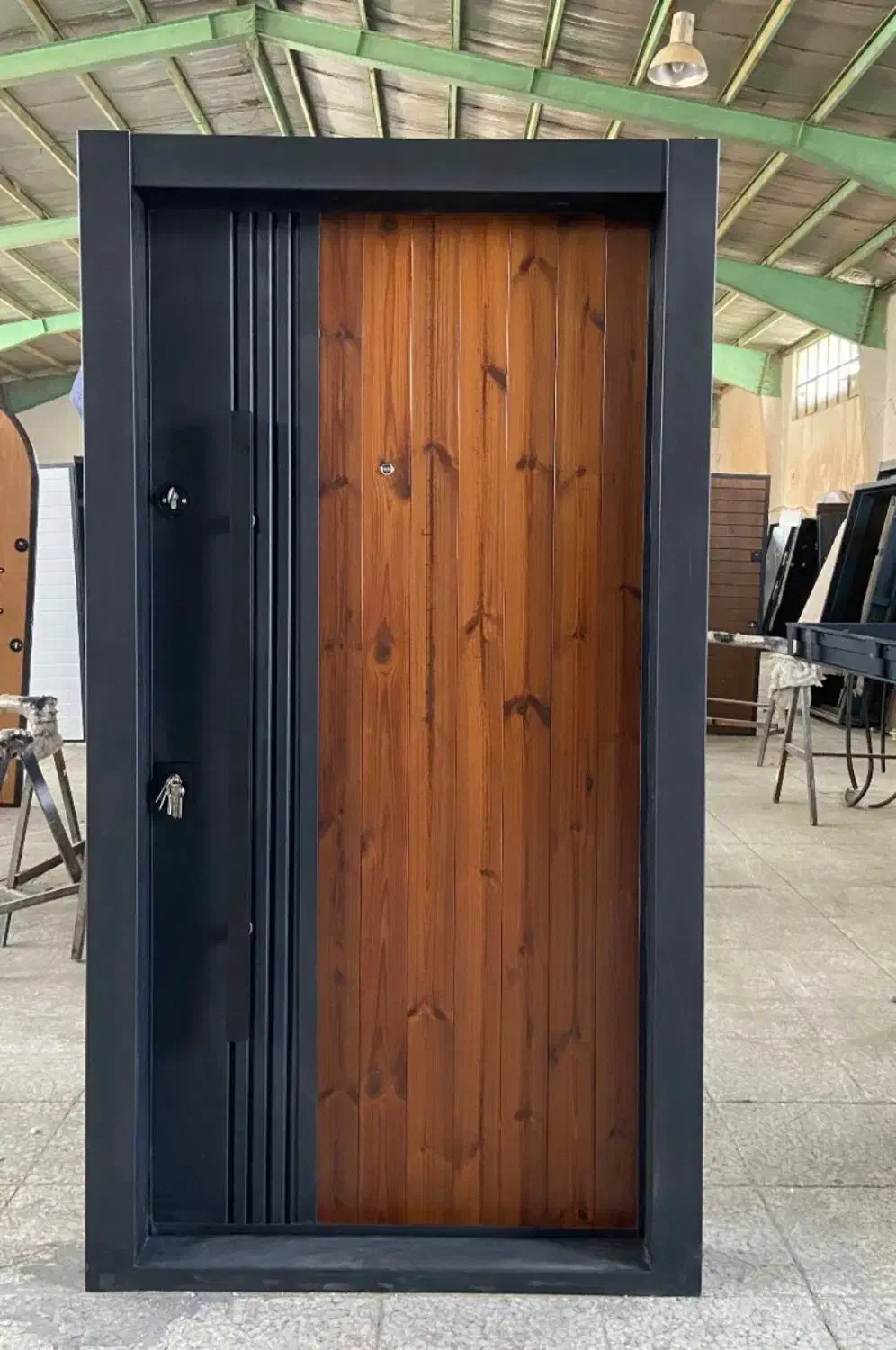 درب ضدسرقت ترموود نرده استیل ،شیشه ای لمینت کدF191|مصالح و تجهیزات ساختمان|پل سفید, |دیوار