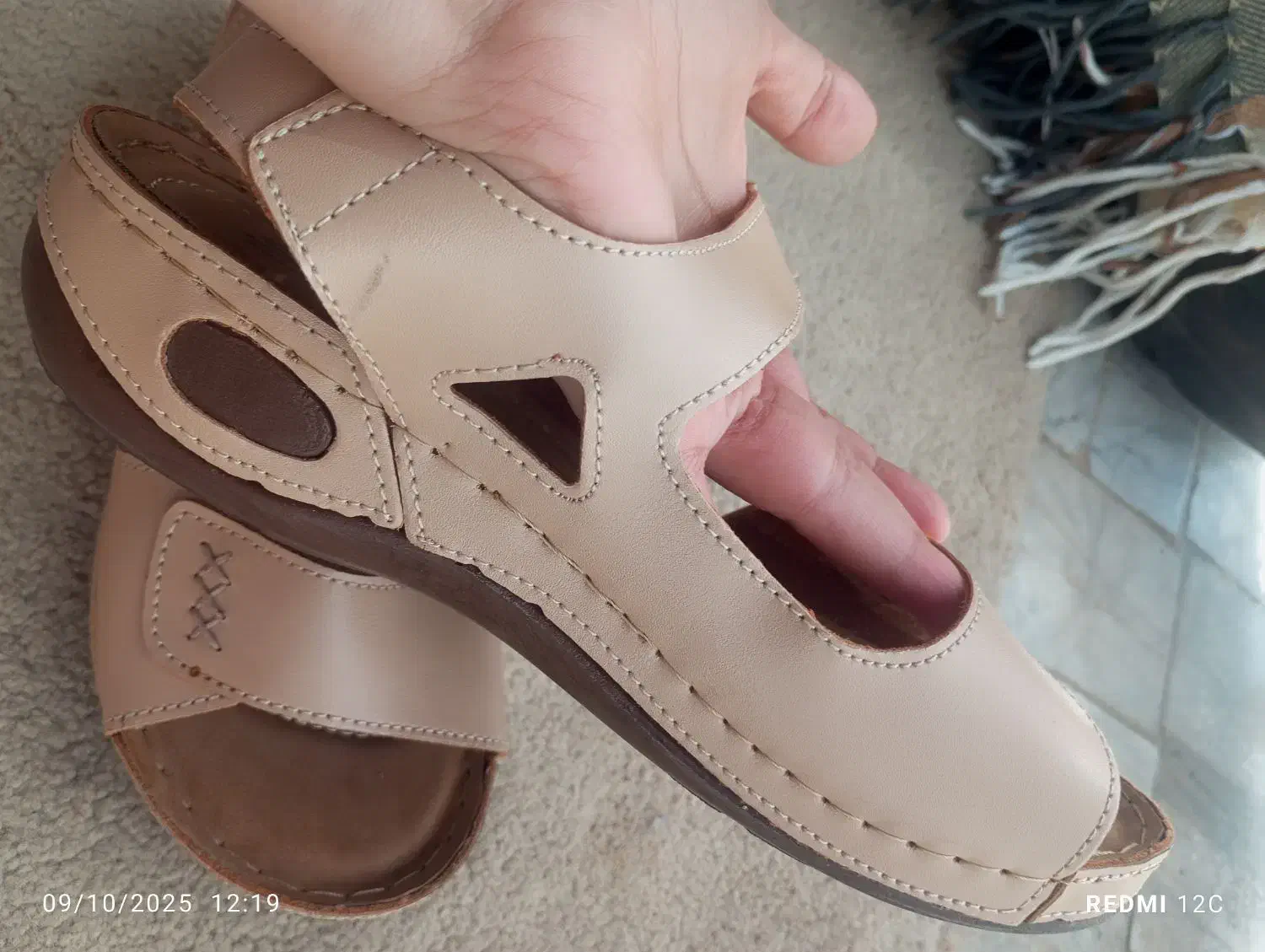 کفش صندل زنانه نو کرمی|کیف، کفش، کمربند|ساری, |دیوار