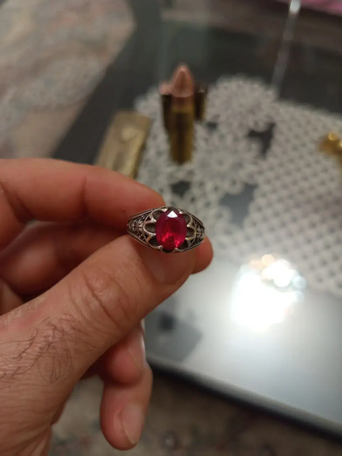 انگشتر نقره نگین دار طرح جدید|زیورآلات و اکسسوری|محمدشهر, شهرک پیام (مهرالبرز)|دیوار