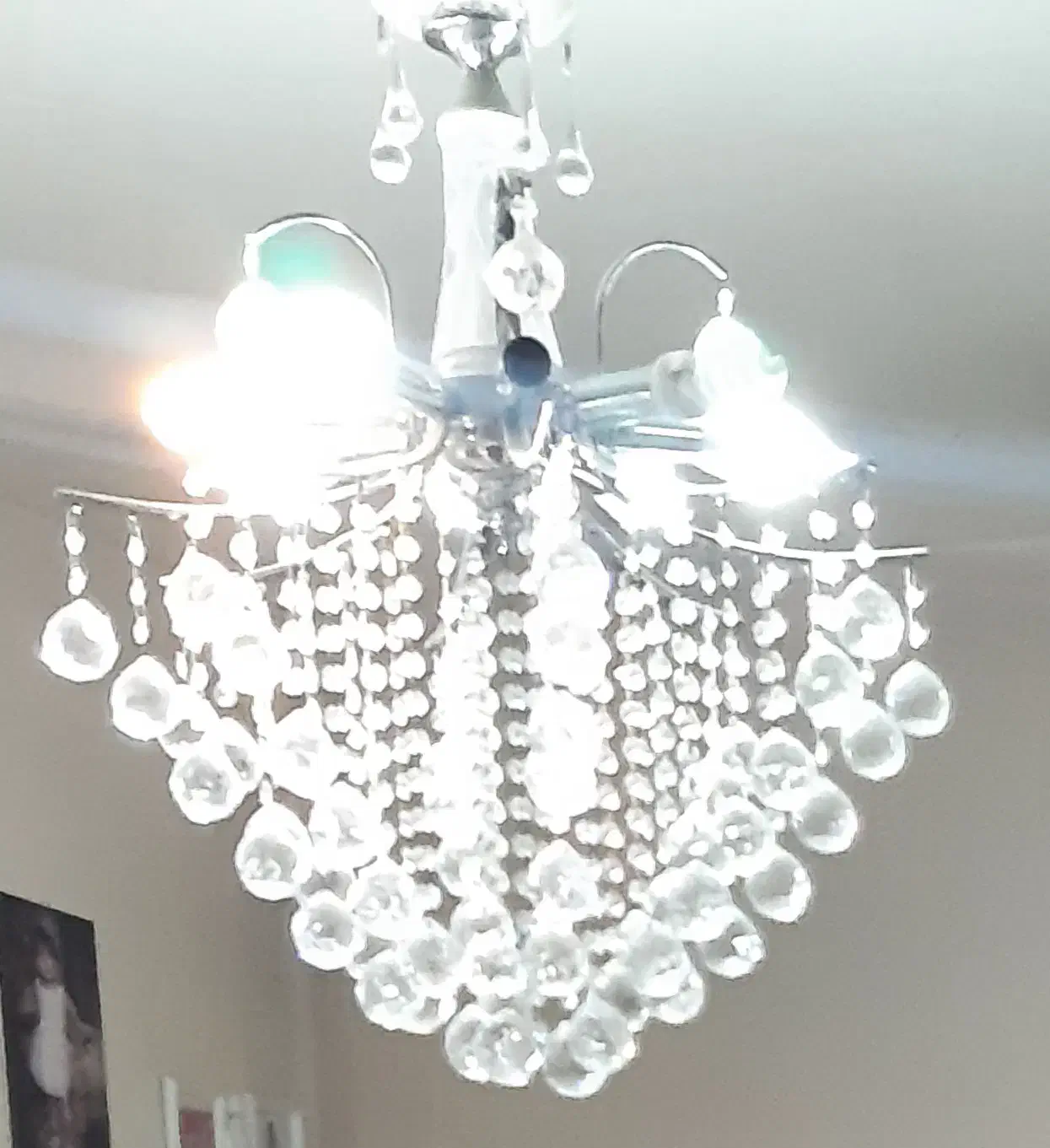 لوستر کریستال ده شاخه با بدنه ی استیل ،|لوستر و چراغ آویز|اردبیل, |دیوار