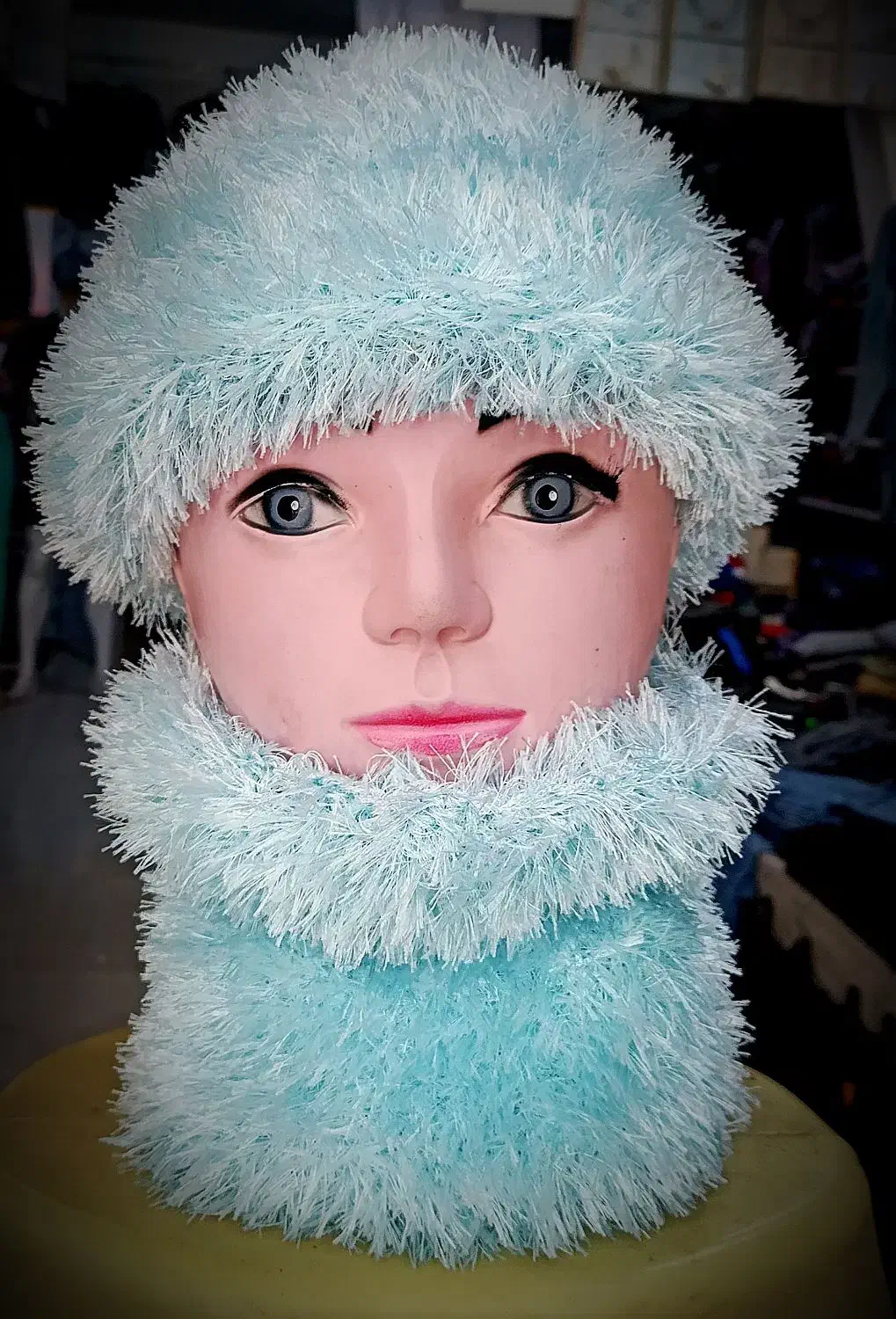 کلاه و شال گردن دخترانه دست بافت|لباس|همدان, |دیوار