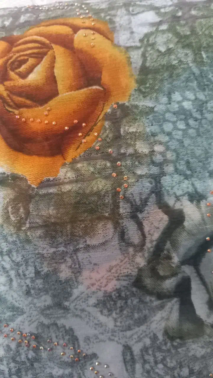 پارچه حریر نگین کاری شده مخصوص چادر مجلسی و پیراهن|لباس|ورامین, ورامین|دیوار