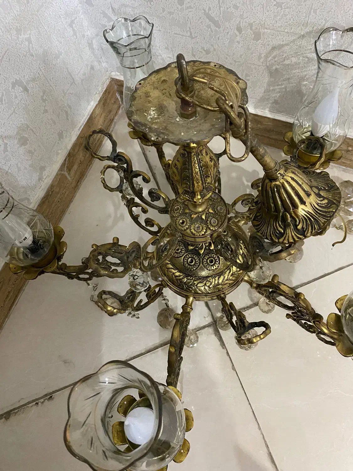 لوستر تمام برنز|لوستر و چراغ آویز|نسیمشهر, |دیوار