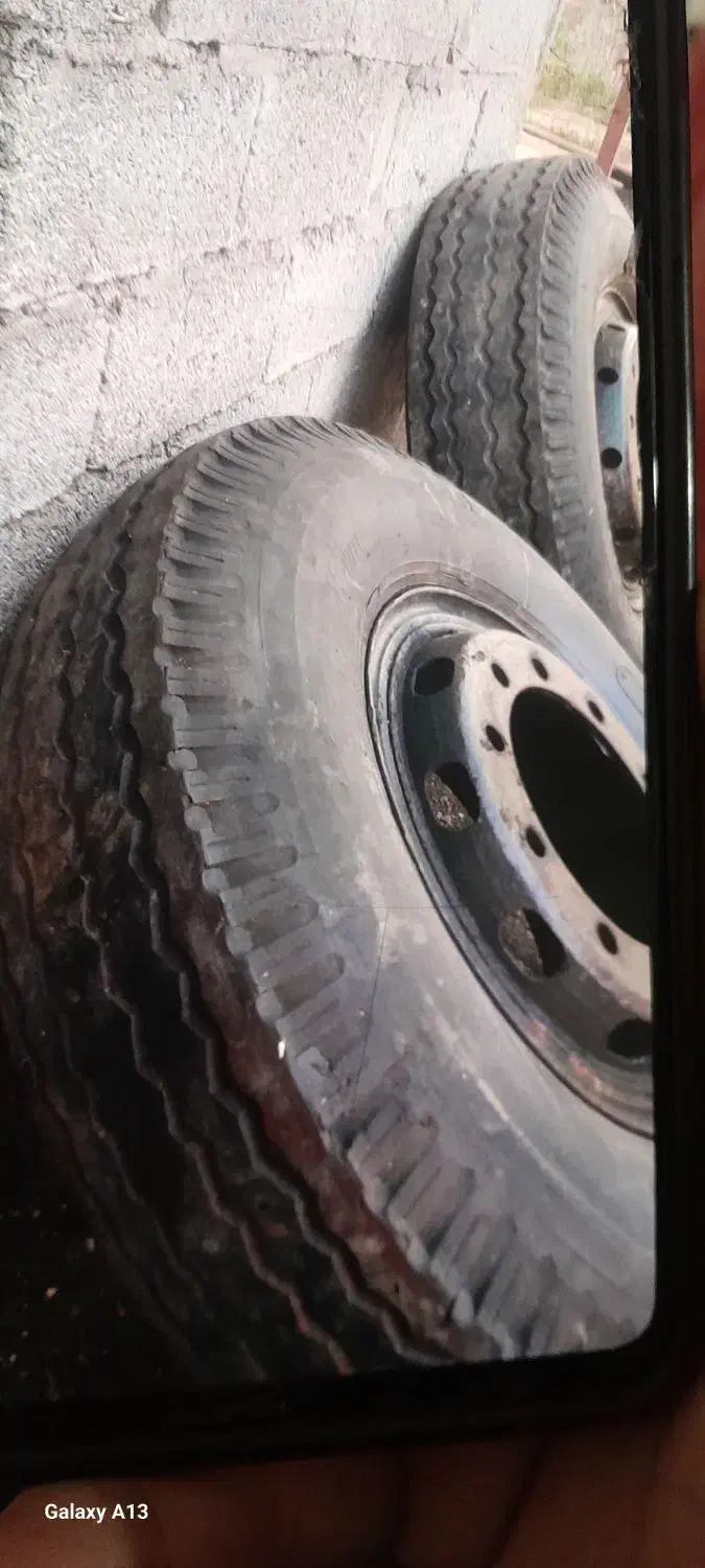 2عدد رینگ و لاستیک پربار و آماده کمربند رینگ10پیچ|قطعات یدکی و لوازم جانبی|اسالم, |دیوار