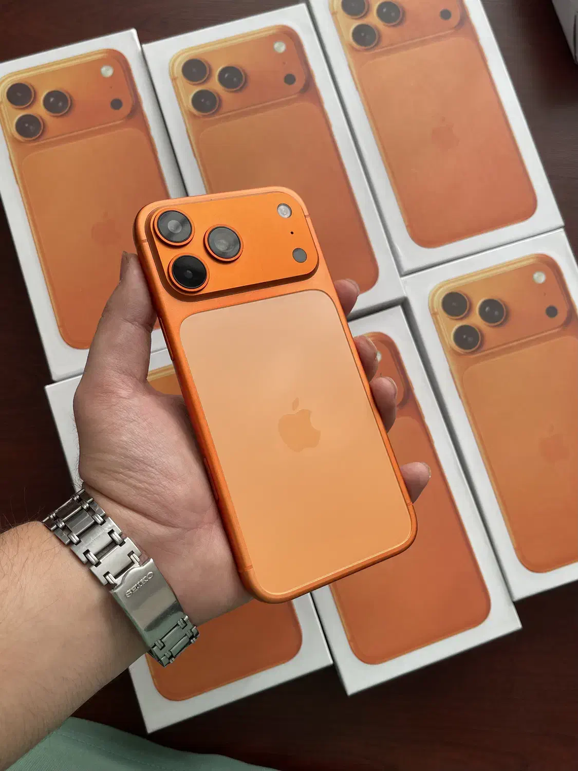 گوشی آیفون کپی 17 پرومکس نارنجی هدیه ساعت هوشمند|موبایل|کرج, حیدرآباد|دیوار