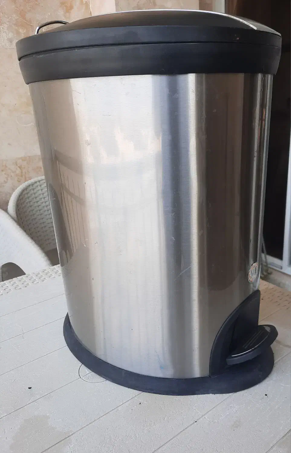 سطل پدالدار آشپزخانه کرومی|لوازم نظافت|کیش, |دیوار