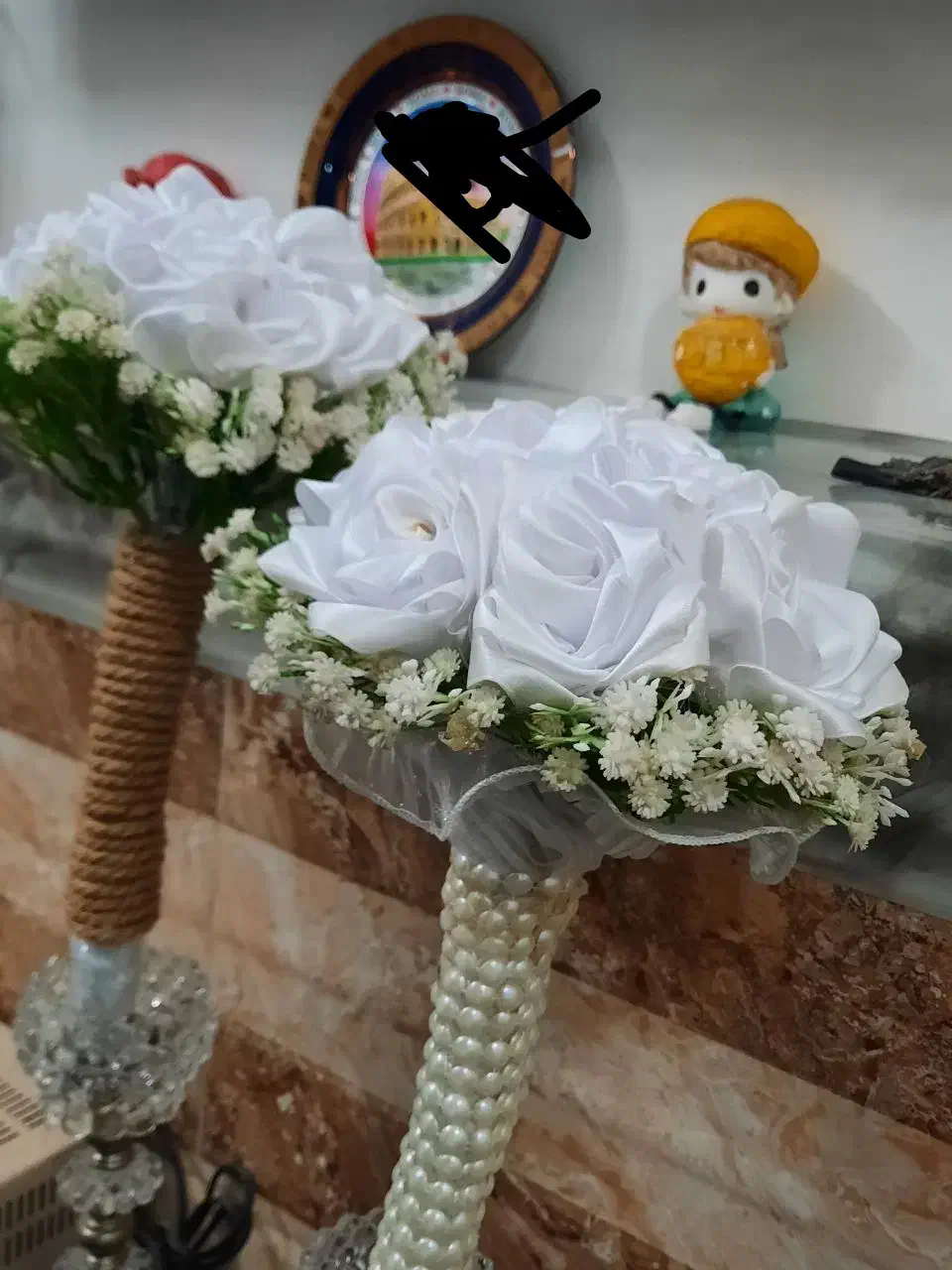 دسته گل عروس شیک|گل مصنوعی|زابل, |دیوار