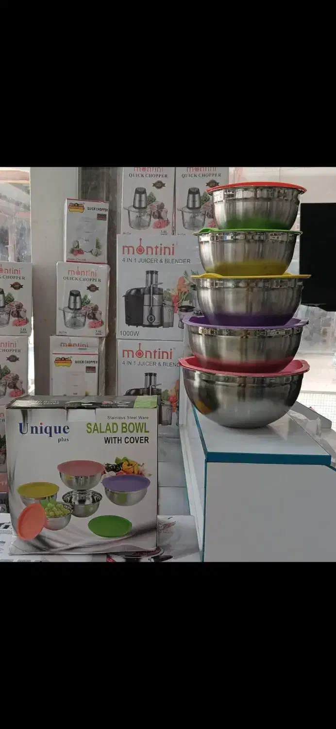 ست ۵ عددی کاسه استیل درب‌دار با کیفیت عالی|ظروف نگهدارنده، پلاستیکی، یک‌بارمصرف|اصفهان, شاهد|دیوار