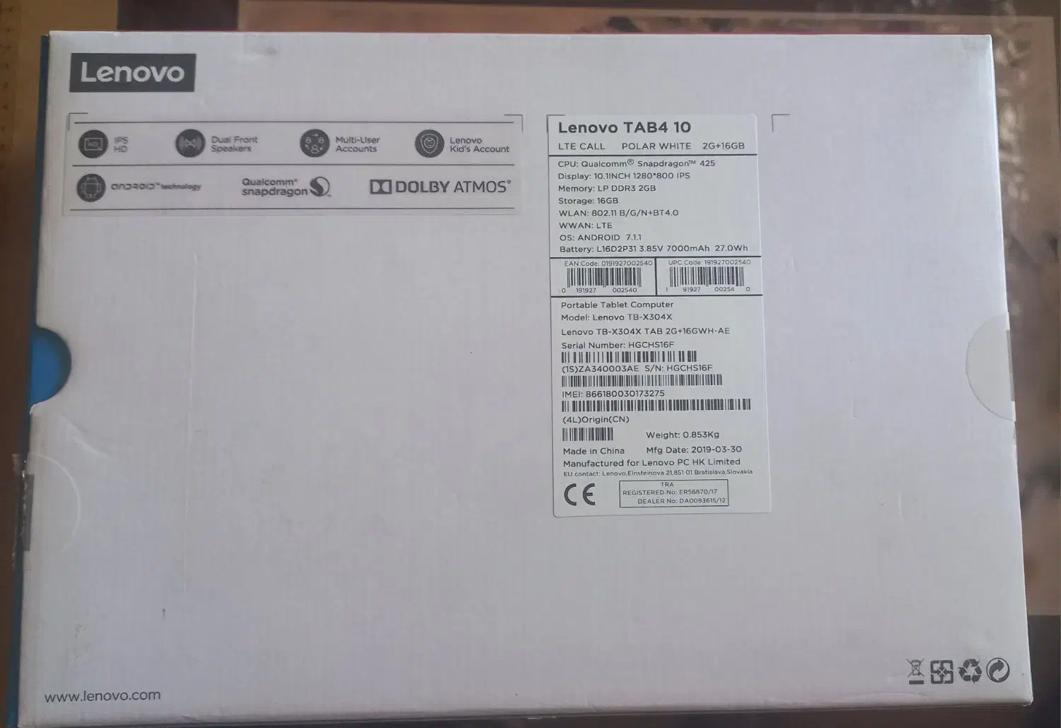 تبلت لنوو Tab4 اندازه ۱۰ اینچ سالم|تبلت|شیراز, سینما سعدی|دیوار