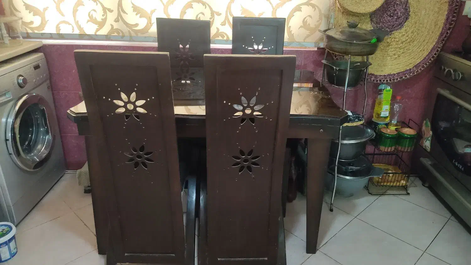 میز غذاخوری چهارنفره چوبی|میز و صندلی غذاخوری|ورامین, ورامین|دیوار