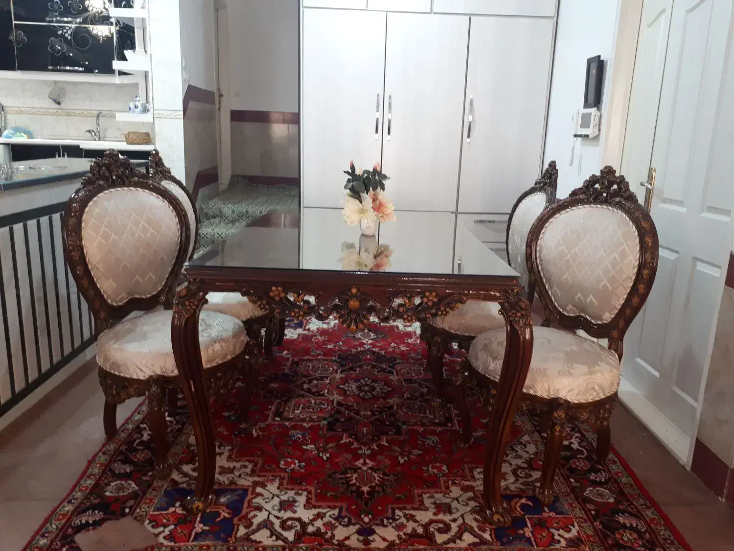 میز نهار خوری   تمام راش   نو|میز و صندلی غذاخوری|بناب, |دیوار