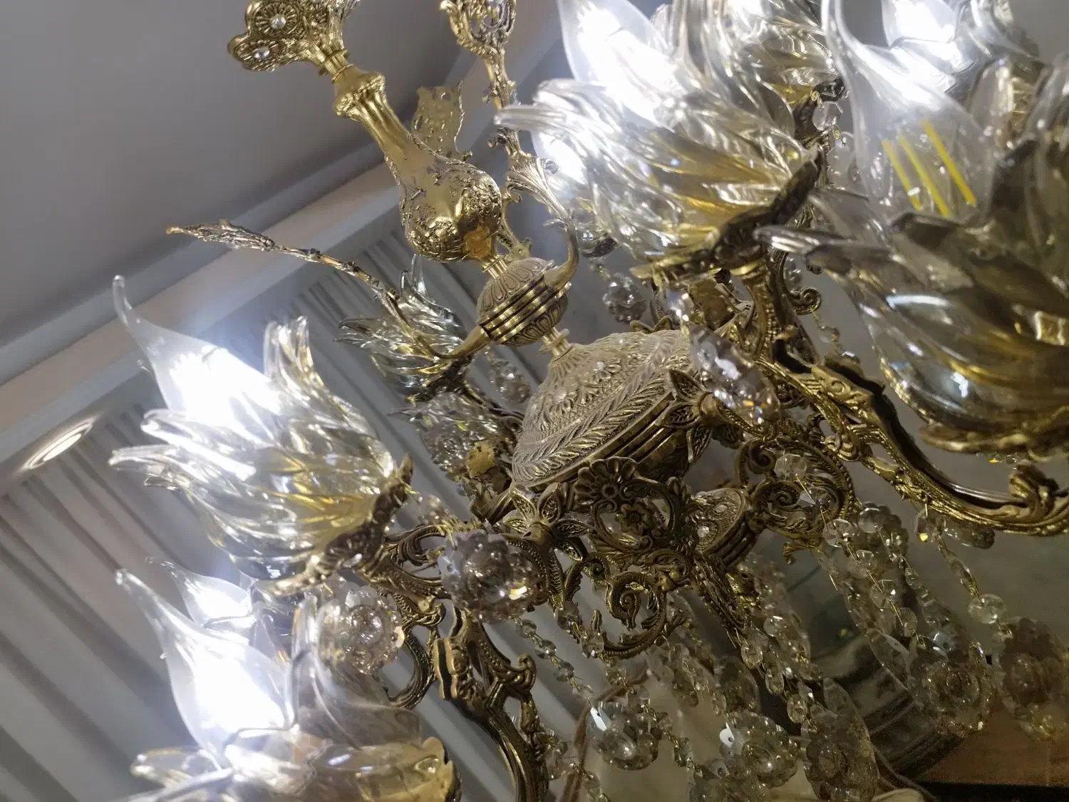 لوستر تمام برنج 2عدد|لوستر و چراغ آویز|قرچک, زیبا شهر|دیوار