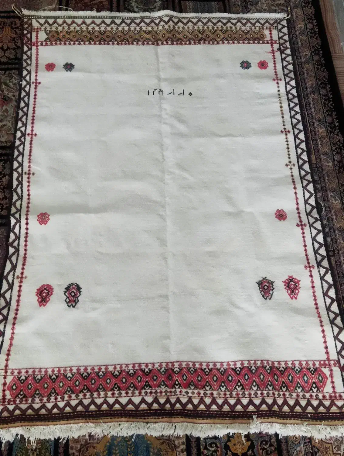 گلیم دستباف (سفره خمیر)|گلیم، جاجیم، گبه|نیشابور, رنج آباد|دیوار